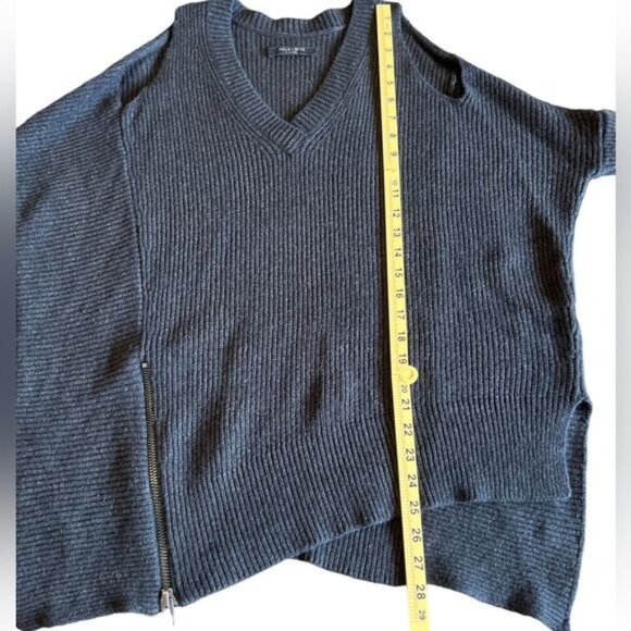 All Saints women’s sweater Size XS black wool alpaca blend Asymmetrical - Picture 11 of 12